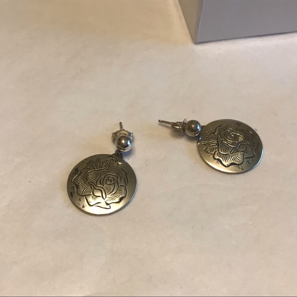 Kirk | Antique Rose Sterling Dangle Earrings